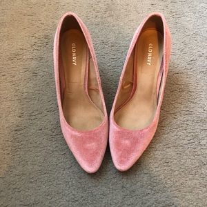 Pink velvet old navy block heels